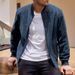 Cross-Border Autumn Suede Solid Color Men's Zipper Jacket Casual Retro Long Sleeve Cardigan Coat For Men_mkmklike.com