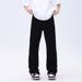 Nordmann Men's Flared Jeans European American Style Spring And Autumn Loose Straight National Trend Versatile Slim Fit Cool Black_mkmklike.com