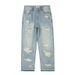 Men's Clothing Men's Retro Wide Leg Trousers Vibe High Street Fashion Washed Ripped Jeans Brand Design Casual Men's Clothing_mkmklike.com
