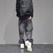 Cross-border Distressed Ripped Jeans For Men, Straight Loose Fit, Slimming, Slightly Flared Wide-leg Pants, Summer_mkmklike.com
