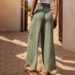 Women's Printed Trousers Commuter Style High Waist Elastic Wide Leg Pants Women_mkmklike.com