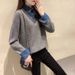 Chicco Spliced Denim Shirt Collar Two-Piece Sweater 2025 Spring New Loose Pullover Knitted Long Sleeve Women_mkmklike.com