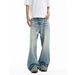 "American Vintage Washed Straight Leg Jeans For Men - Classic Whisker Pattern Cleanfit Denim Pants With Relaxed Wide Leg"_mkmklike.com