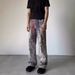 Niche Design Trendy Street Long Pants Straight Digital Print Deconstructed Casual Jeans Ins Men American Style Cool_mkmklike.com