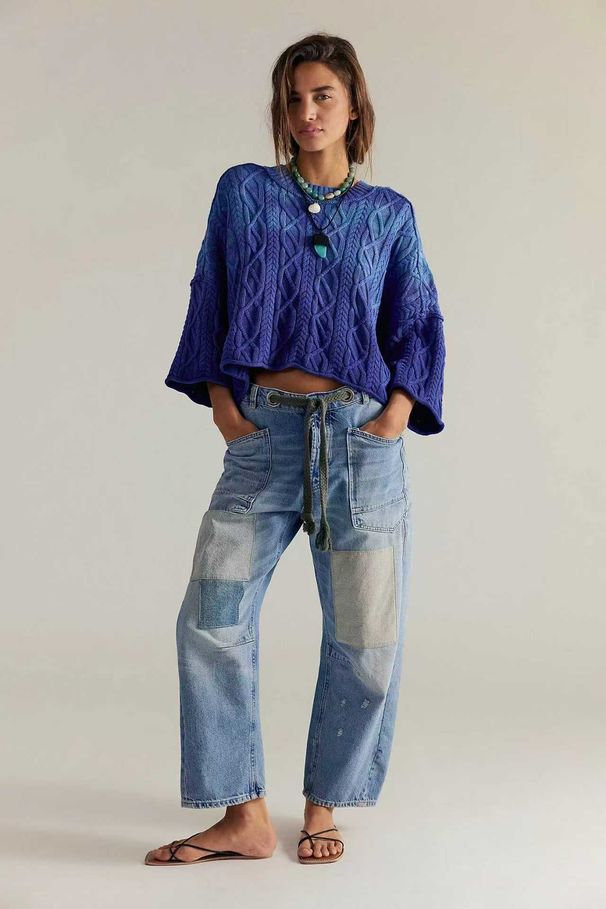 Women's Baggy Straight Leg Low Rise Jeans Drawstring Denim Jeans Relaxed Everyday Wear Versatile Comfortable Feshion Trend_mkmklike.com