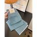 Light Blue Lace Denim Jeans For Women Stretchy Slim Wide Leg Straight Leg Cropped Pants Pear Shaped Figure Plus Size Summer Style_mkmklike.com
