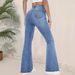 Women's High-Waisted Slim Fit Stretch Flared Jeans Casual Cotton Denim Versatile Fashionable Spring/Autumn Summer Clothing_mkmklike.com