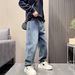 Men's Clothing High Street American Retro Washed Distressed Jeans Vintage Washed Distressed Denim Jeans - Relaxed Straight Leg Retro Streetwear Style_mkmklike.com