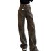 Autumn Winter Wasteland Style Leopard Print Jeans For Women High Waist Leg-Lengthening Elegant Wide-Leg Straight Casual_mkmklike.com