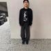 Men's Clothing Espresso Gray Jeans Loose Distressed Washed Retro Casual Trousers Trend_mkmklike.com