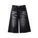 Unisex Vintage Washed Denim Shorts Retro High-Waisted Relaxed Fit Cut-Off Jeans for Men And Women_mkmklike.com