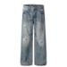 Nordmann American Style Vibe Retro Washed Vintage Dirty Dyed Jeans For Men High Street Trend Loose Wide Leg Ripped Scimitar Pants_mkmklike.com