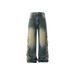 Men's Clothing Unisex High Street Patchwork Striped Star Appliqué Straight Leg Jeans Distressed Flared Wide Leg Floor Length High Street_mkmklike.com