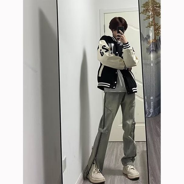 Men's Japanese Streetwear Jeans – Relaxed Fit, Vintage Washed & Zip Fly (S-3XL)_mkmklike.com