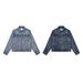 Men's Clothing Washed Blue Short Denim Retro Jacket Button Down Simple_mkmklike.com