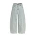 Heavy-duty Washed Denim Men's Punk Street Fashion Banana Scimitar Wide-leg Pants Distressed Deconstructed Split Trousers_mkmklike.com
