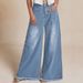 Women's Clothing Street Retro Wide Leg Frayed Edge Washed Denim Trousers_mkmklike.com