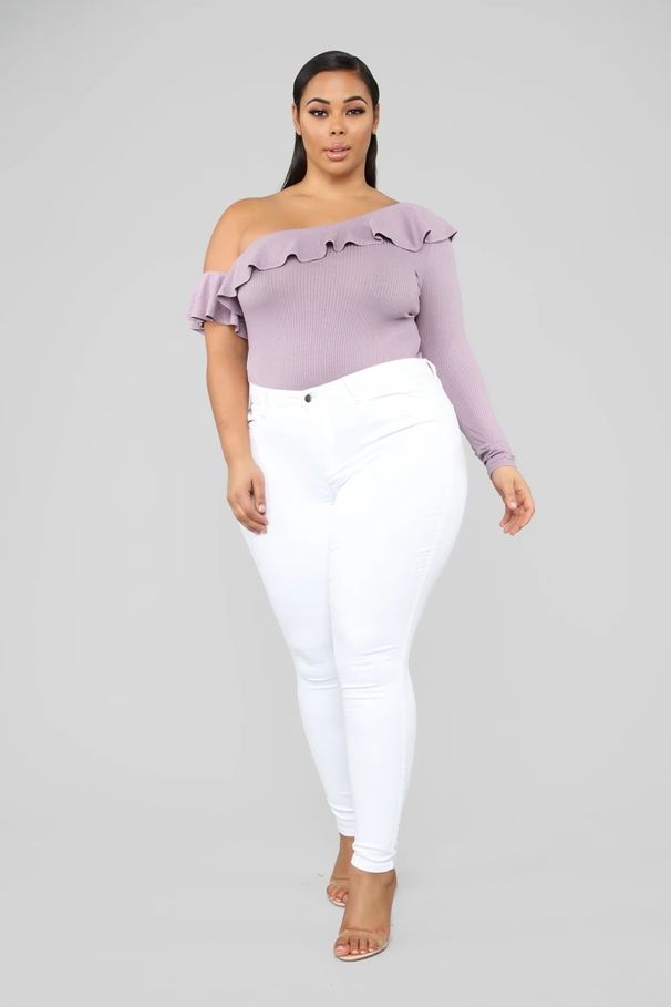 Women's Clothing Plus Size Fashion High Stretch Denim Small Leg Pants_mkmklike.com