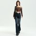 American Retro Style Low-waist Flared Jeans For Women, 2026 Spring New V-waist Stretchy Bell-bottom Pants_mkmklike.com