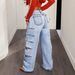 Distressed Straight-Leg Jeans For Women – Relaxed Fit Washed Denim – Casual Ripped Jeans_mkmklike.com