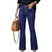 Women's Mid-Waist Stretchy Slimming Jeans 2026 Spring Style European American Cross Border Slightly Flared Casual Denim Pants_mkmklike.com