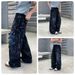 Streetwear Graffiti Splash Paint Loose Fit Wide Leg Distressed Patchwork Unisex Jeans Comfort Meets Style_mkmklike.com