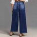 Women's Clothing Relaxed Wide-Leg Jeans - Vintage-Inspired Mid-Rise Stretchy Denim Pants In Classic Blue & Black_mkmklike.com