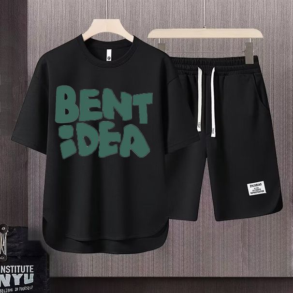 Men's Clothing 2024 Waffle Casual Summer Suit Men's Loose Teen Short sleeved T shirt Shorts Handsome Two piece Suit_mkmklike.com