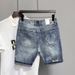 Men’s Distressed Denim Shorts – Trendy Ripped & Printed Streetwear (Blue, Sizes 28-36)_mkmklike.com