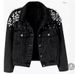 New Heavy-duty Beaded Denim Jacket For Women, Short, Long-sleeved, Fashionable, Foreign Trade, Big Pearl Denim Coat_mkmklike.com