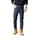 Men's Washed Blue Jeans – Classic Straight Fit With Gothic Letter & Skull Print, Mid-Rise Cotton Denim For Casual Streetwear (28-38)_mkmklike.com