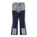 Men's Clothing High Street Water Ins Same Style Washed Vibe Style Loose Splicing Splash Ink Zipper Jeans Logging Overalls_mkmklike.com