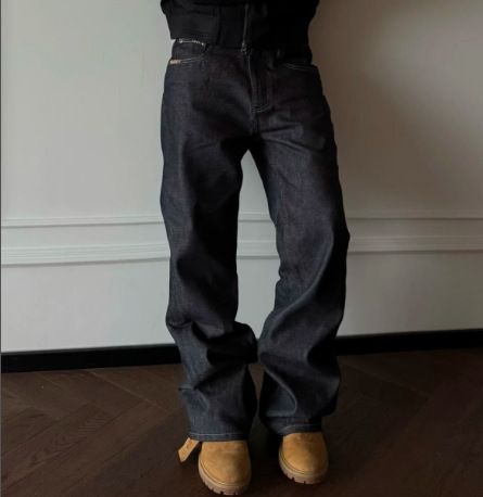 Original Color Wide-Leg Jeans For Men American Retro Baggy Style Loose Straight Long Pants_mkmklike.com