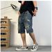 Men's Clothing Casual Straight Leg Denim Shorts Mid-Length Harem Trendy Brand Versatile Loose Fit Five Point Summer Pants_mkmklike.com