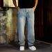 Men's Embellished Straight Leg Jeans | Rhinestone & Bead Detail Relaxed Fit Denim Pants For Big And Tall_mkmklike.com