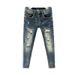 Men's Clothing Men's Trendy Ripped Cropped Jeans Lightweight Stretchy Slim Fit Versatile Spring Style Denim For Formal & Casual_mkmklike.com