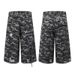 Men's Clothing Fashion Worn Holes Raw Edge Niche Design Camouflage Workwear Shorts Men's Trendy Functional Style Loose Pants_mkmklike.com