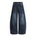 American Style Washed Vintage Scimitar Jeans Men's High Street Trend Loose Faded White Wide-Leg Casual Pants_mkmklike.com
