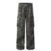 Vintage Camo Cargo Pants For Men & Women – Heavyweight Distressed Streetwear Baggy Wide-Leg Casual Trousers_mkmklike.com