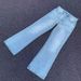 Men's Clothing New Ice Blue Cream Color Flared Trousers High Street Loose Wide Leg Washed Vintage Jeans Men_mkmklike.com
