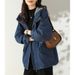 Chicco Fleece-Lined Denim Short Coat For Women Autumn Winter New Korean Style Loose Plus Size Thickened Warm Casual Hooded_mkmklike.com