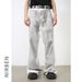 Dirty Wash Jeans – Oversized Straight-Leg Pants For Men | Streetwear Distressed Denim, Hand-Painted Details, 100% Cotton (S-XL)_mkmklike.com