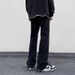 Nordmann Men's Flared Jeans Autumn Winter Vintage Washed Straight Trendy American Style Versatile Cool Split Casual Pants_mkmklike.com