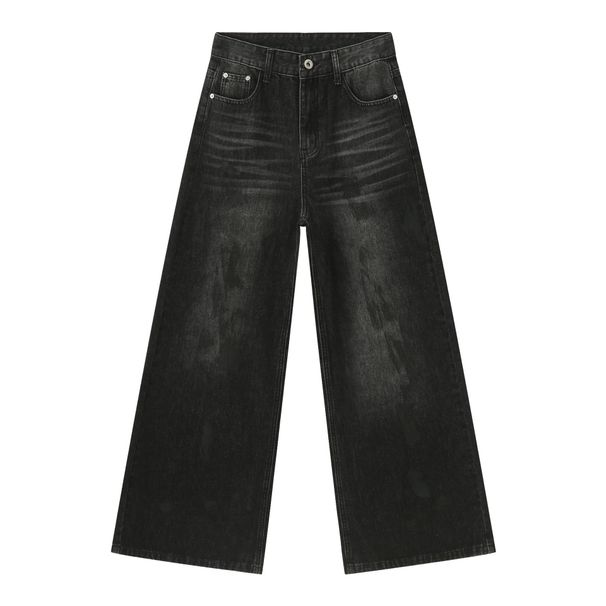 Men's Clothing Retro High Street Splash Paint Denim Jeans For Men – Loose Fit Straight Leg Pants With Artistic Graffiti Vibe_mkmklike.com
