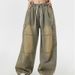Men's Clothing High Street Retro Design Wide Leg Jeans Men's High Street Hiphop High Street Straight Loose Long Pants_mkmklike.com