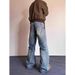 Men's Washed Denim Jeans Trendy Versatile Loose Straight Leg Wide Leg High Street American Casual Trousers for Spring Autumn_mkmklike.com