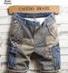 Men's Clothing Men's Summer Denim Shorts Trendy Printed Thin Style Loose Fit Five Point Pants Brand Overalls_mkmklike.com