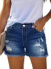 K High Waisted Denim Shorts For Women, New Style With Ripped Holes To Show Off Thinness, Versatile With Frayed Edges_mkmklike.com