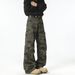 Men's American Style Camouflage Jeans Loose Straight Leg Casual Pants Large Pockets Trendy Cargo Trousers_mkmklike.com