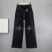 Women's High-Waisted Rhinestone Embellished Denim Jeans Heavy Duty Loose Fit Slimming Wide Leg Trousers European Style Trendy 2026 Spring Autumn_mkmklike.com